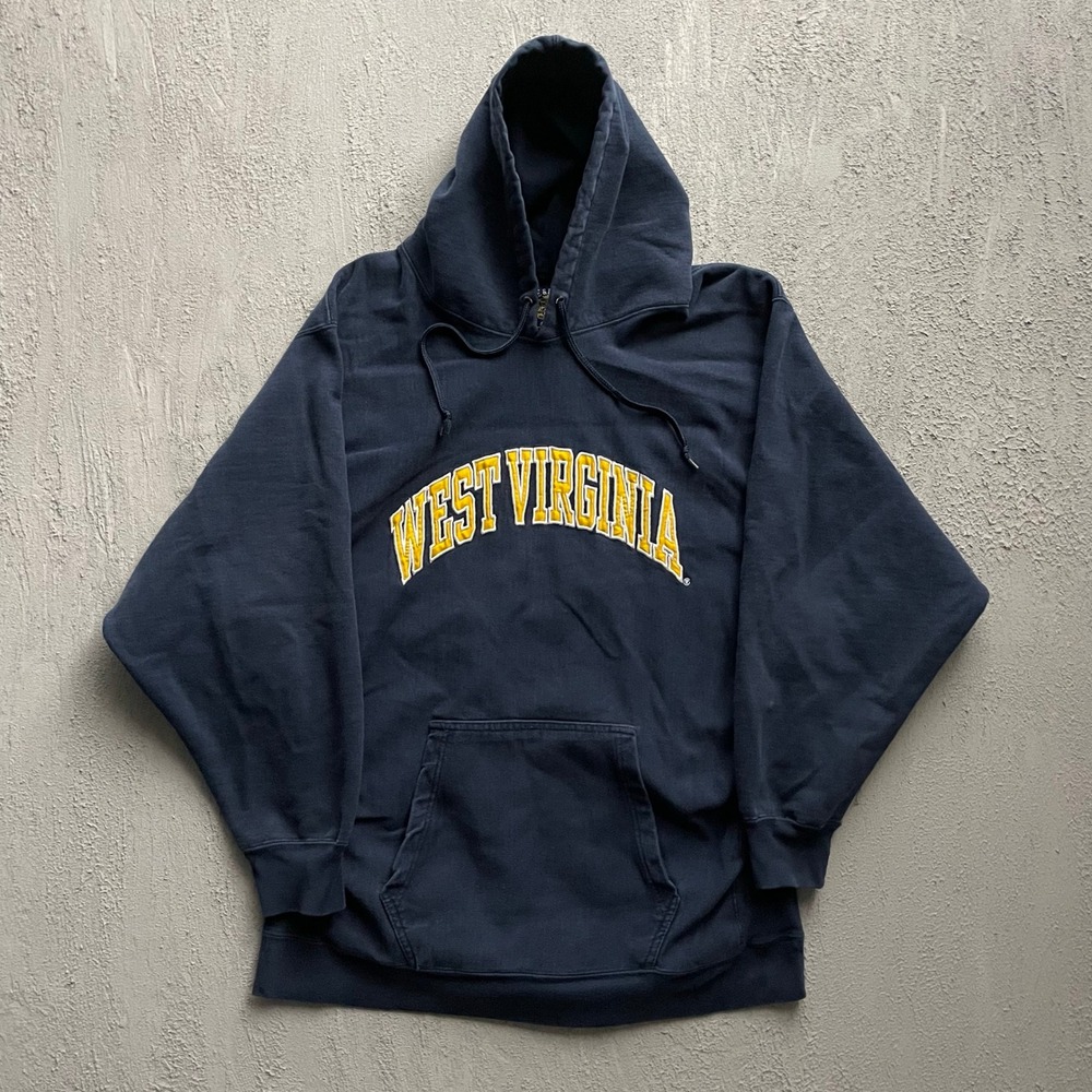 Vintage West Virginia Hoodie Mens XXL Navy Blue 2000s Steve & Barrys